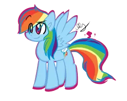 Size: 665x532 | Tagged: dead source, safe, artist:strobo-pop, derpibooru import, rainbow dash, pegasus, pony, female, mare, simple background, solo