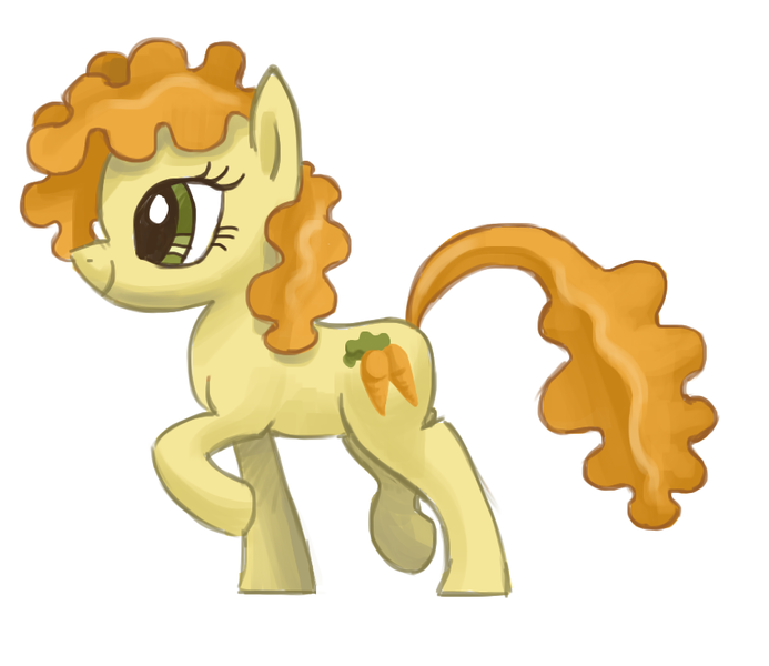 Size: 924x800 | Tagged: safe, artist:needsmoarg4, derpibooru import, carrot top, golden harvest, earth pony, pony, female, mare, profile, simple background, smiling, solo, white background