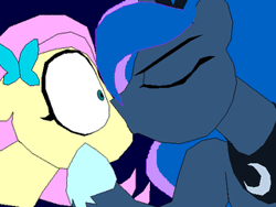 Size: 320x240 | Tagged: suggestive, artist:terry, derpibooru import, fluttershy, princess luna, alicorn, pegasus, pony, animated, bust, drool, drool string, eyes closed, female, forced, forced kiss, gif, horn, jewelry, kissing, lesbian, lunashy, mare, portrait, regalia, shipping, sloppy kissing, surprise kiss, surprised, tiara, wide eyes