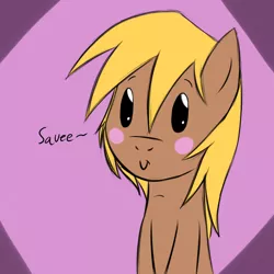 Size: 900x900 | Tagged: safe, artist:microgrid, derpibooru import, oc, oc:honey dip, unofficial characters only, pegasus, pony, blushing, female, mare, smiling, solo, squee