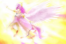 Size: 1500x1000 | Tagged: artist:hylianguardians, backlighting, derpibooru import, female, human, humanized, princess celestia, safe, solo, winged humanization, wings