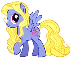 Size: 306x250 | Tagged: safe, derpibooru import, official, lily blossom, pegasus, pony, female, mare, simple background, smiling, solo, white background