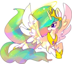 Size: 854x766 | Tagged: safe, artist:clockworkquartet, derpibooru import, princess celestia, alicorn, pony, female, flying, heart eyes, mare, simple background, smiling, solo, white background, wingding eyes