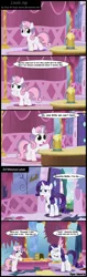 Size: 800x2547 | Tagged: safe, artist:toxic-mario, derpibooru import, rarity, sweetie belle, pony, unicorn, carousel boutique, cider, comic, drunk, drunker belle, drunkie belle, duo, duo female, female, filly, mare