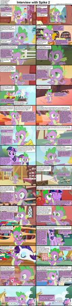 Size: 1282x5447 | Tagged: safe, derpibooru import, edit, edited screencap, screencap, pinkie pie, princess celestia, rarity, spike, twilight sparkle, alicorn, dragon, earth pony, pony, unicorn, comic:celestia's servant interview, caption, comic, female, interview, male, mare