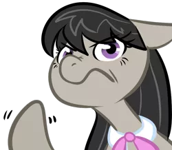 Size: 781x680 | Tagged: safe, artist:briskby, derpibooru import, octavia melody, earth pony, pony, angry, female, floppy ears, mare, reaction image, simple background, solo, transparent background