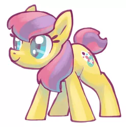 Size: 718x726 | Tagged: safe, artist:needsmoarg4, derpibooru import, earth pony, pony, female, g3, g3 to g4, generation leap, mare, simple background, skedoodle, smiling, solo, white background