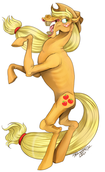 Size: 535x876 | Tagged: safe, artist:goregoat, derpibooru import, applejack, earth pony, pony, female, hoers, majestic, majestic as fuck, mare, realistic, rearing, simple background, solo, transparent background