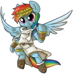 Size: 1023x1039 | Tagged: artist:briskby, clothes, costume, crossover, derpibooru import, female, flying, kid icarus, kid icarus: uprising, laurel wreath, pit (kid icarus), rainbow dash, safe, semi-anthro, simple background, solo, toga, transparent background