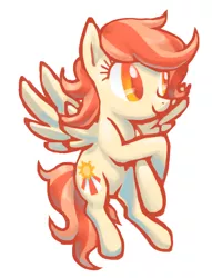 Size: 622x815 | Tagged: safe, artist:needsmoarg4, derpibooru import, sunny rays, pegasus, pony, female, flying, g3, g3 to g4, generation leap, mare, simple background, smiling, solo, white background