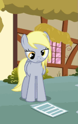 Size: 357x564 | Tagged: safe, derpibooru import, screencap, derpy hooves, pegasus, pony, hurricane fluttershy, animated, cropped, female, frown, gif, mare, reading, solo