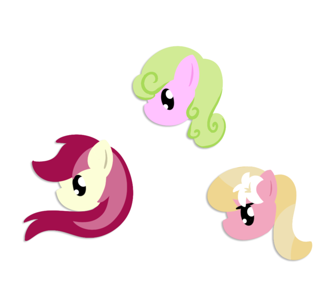 Size: 1044x950 | Tagged: safe, artist:why485, derpibooru import, daisy, flower wishes, lily, lily valley, roseluck, earth pony, pony, female, flower trio, head, mare, photoshop, simple background, transparent background
