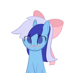 Size: 1200x1200 | Tagged: safe, artist:why485, derpibooru import, minuette, pony, unicorn, blushing, bust, female, hair bow, looking at you, mare, no pupils, simple background, solo, transparent background