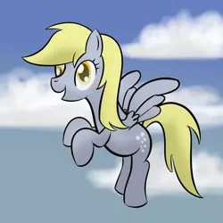 Size: 800x800 | Tagged: safe, artist:why485, derpibooru import, derpy hooves, pegasus, pony, cloud, cloudy, female, flying, mare, sky, solo