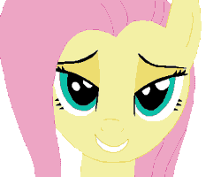 Size: 375x300 | Tagged: safe, artist:tomdantherock, derpibooru import, fluttershy, pegasus, pony, animated, bedroom eyes, female, gif, looking at you, mare, simple background, smiling, solo, transparent background