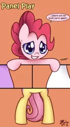 Size: 500x899 | Tagged: safe, artist:solar-slash, derpibooru import, fluttershy, pinkie pie, earth pony, pegasus, pony, comic, female, grin, mare, panel play, smiling