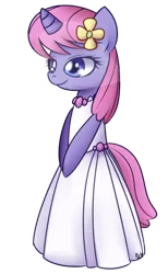 Size: 662x1076 | Tagged: safe, artist:solar-slash, derpibooru import, oc, oc:velvet, unofficial characters only, semi-anthro, unicorn, clothes, dress, female, simple background, smiling, solo, transparent background, veil, waifu, wedding dress