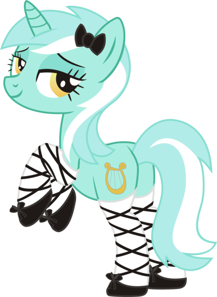 Size: 2295x3152 | Tagged: safe, artist:leopurofriki, derpibooru import, lyra heartstrings, pony, unicorn, bedroom eyes, clothes, female, high res, looking back, mare, rearing, shoes, simple background, smiling, socks, solo, transparent background