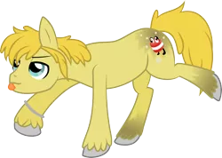 Size: 4006x2853 | Tagged: safe, artist:catnipfairy, derpibooru import, oc, oc:scuttlebutt, unofficial characters only, earth pony, pony, lidded eyes, male, raised hoof, raised leg, simple background, solo, stallion, tongue out, transparent background, unshorn fetlocks, vector