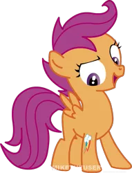 Size: 769x1006 | Tagged: dead source, safe, artist:miketheuser, derpibooru import, scootaloo, pegasus, pony, cutie mark, female, filly, photoshop, rainbow, simple background, solo, transparent background