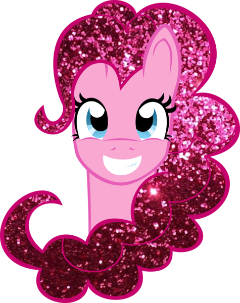 Size: 2324x2933 | Tagged: safe, artist:catnipfairy, derpibooru import, pinkie pie, earth pony, pony, female, glitter, high res, i really like her mane, mare, simple background, smiling, solo, sparkly, transparent background, vector