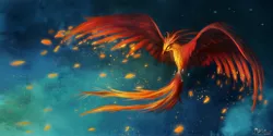 Size: 3600x1800 | Tagged: artist:ajvl, derpibooru import, embers, flying, philomena, phoenix, safe, solo, wallpaper