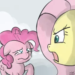 Size: 900x900 | Tagged: safe, artist:speccysy, derpibooru import, fluttershy, pinkie pie, earth pony, pegasus, pony, crying, duo, duo female, female, floppy ears, mare, yelling