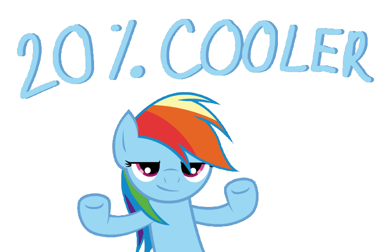Size: 970x630 | Tagged: safe, artist:miketheuser, derpibooru import, rainbow dash, pegasus, pony, 20% cooler, animated, female, gif, homestuck reference, image, looking at you, mare, simple background, smiling, smirk, solo, text, transparent background, what now