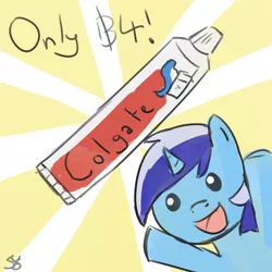 Size: 900x900 | Tagged: safe, artist:speccysy, derpibooru import, minuette, pony, unicorn, abstract background, female, happy, mare, solo, toothpaste