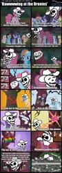 Size: 576x1599 | Tagged: applejack, cans.wav, comic, derpibooru import, fluttershy, giggle at the ghostler, laughter song, mane six, pinkie pie, rainbow dash, rarity, safe, the man they call ghost, true capitalist radio, twilight sparkle