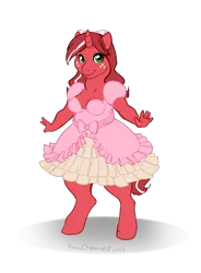 Size: 783x1062 | Tagged: anthro, artist:revadiehard, clothes, derpibooru import, dress, female, oc, oc:red ribbon, safe, solo, unguligrade anthro, unofficial characters only