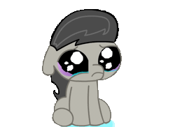 Size: 556x405 | Tagged: safe, artist:keanno, derpibooru import, part of a set, octavia melody, earth pony, pony, animated, crying, emotional warfare, eye shimmer, female, filly, floppy ears, foal, gif, sad, simple background, sitting, solo, transparent background