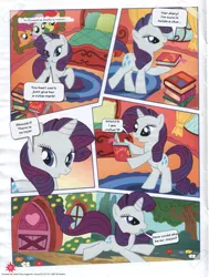Size: 1211x1600 | Tagged: safe, derpibooru import, official, apple bloom, rarity, scootaloo, sweetie belle, pony, unicorn, comic, cutie mark crusaders, diary, female, german comic, mare, photo, rufus, solo, totally rufus, translation