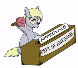 Size: 300x263 | Tagged: safe, artist:a8702131, derpibooru import, derpy hooves, pegasus, pony, approved, awesome, female, mare, reaction image, simple background, sitting, solo, stamp, white background