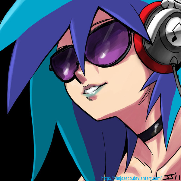 Size: 840x840 | Tagged: artist:johnjoseco, derpibooru import, female, headphones, human, humanized, photoshop, safe, solo, sunglasses, vinyl scratch