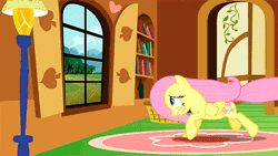 Size: 576x324 | Tagged: safe, derpibooru import, edit, edited screencap, screencap, fluttershy, pegasus, pony, dragon quest, abandon thread, animated, female, fluttershy's cottage, gif, mare, reaction image, solo