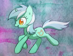 Size: 1620x1260 | Tagged: safe, artist:dawnfire, derpibooru import, lyra heartstrings, pony, unicorn, abstract background, colored pupils, female, filly, filly lyra, running, signature, solo, younger
