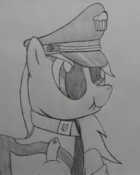 Size: 2584x3222 | Tagged: safe, artist:capt-sketcher-man, derpibooru import, derpy hooves, pegasus, pony, female, high res, mare, monochrome, muffin nazi, nazi, scrunchy face, solo, traditional art