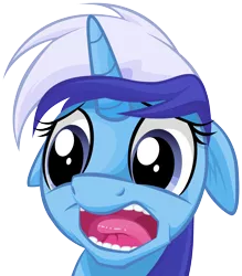 Size: 3000x3420 | Tagged: safe, artist:mysticalpha, artist:the smiling pony, derpibooru import, minuette, pony, unicorn, female, floppy ears, high res, horrified, mare, open mouth, reaction image, shocked, simple background, solo, transparent background