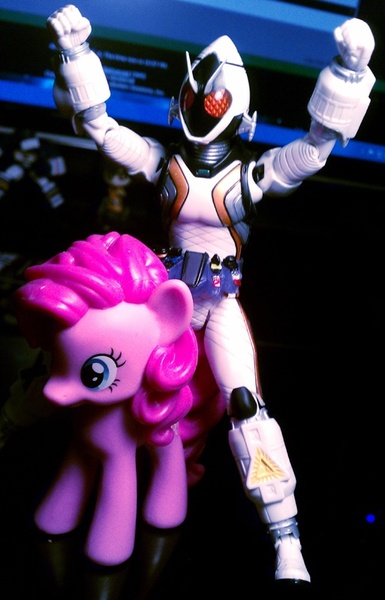 Size: 513x800 | Tagged: derpibooru import, irl, kamen rider, kamen rider fourze, photo, pinkie pie, safe, toy