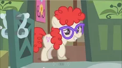 Size: 856x475 | Tagged: safe, derpibooru import, screencap, twist, earth pony, pony, call of the cutie, female, filly, smiling, solo, xxx, youtube caption