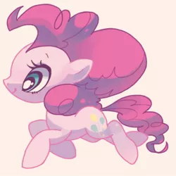 Size: 500x500 | Tagged: safe, artist:mutagorou0w0, derpibooru import, pinkie pie, earth pony, pony, cute, diapinkes, female, mare, pink background, simple background, smiling, solo