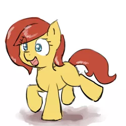 Size: 900x900 | Tagged: safe, artist:sirachanotsauce, derpibooru import, oc, oc:sirachi, unofficial characters only, earth pony, pony, female, filly, foal, happy, solo, younger