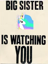 Size: 430x572 | Tagged: safe, derpibooru import, princess celestia, alicorn, pony, 1984, female, mare, propaganda, solo