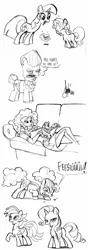 Size: 600x1697 | Tagged: safe, artist:theartrix, derpibooru import, gummy, pinkie pie, rarity, sweetie belle, twilight sparkle, oc, earth pony, human, pegasus, pony, unicorn, couch, female, filly, gabber, geert wilders, humanized, mare, monochrome, sketch, sketch dump