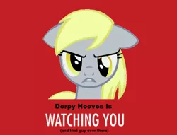 Size: 798x611 | Tagged: safe, derpibooru import, derpy hooves, pegasus, pony, 1984, angry, female, floppy ears, looking at you, mare, propaganda, solo