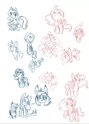 Size: 900x1258 | Tagged: safe, artist:brookedaninja, derpibooru import, princess celestia, princess luna, alicorn, human, owl, pony, female, filly, head tilt, humanized, sketch, sketch dump, woona