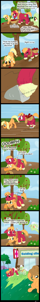 Size: 800x6000 | Tagged: questionable, artist:gavalanche, derpibooru import, applejack, big macintosh, granny smith, earth pony, pony, angry, apple, balls, belly button, bipedal, bipedal leaning, blood, castration, caught, clinic, colt, comic, comic sans, cross-popping veins, face down ass up, falling, female, floppy ears, food, frown, gelding, glare, gritted teeth, laughing, leaning, lip bite, looking at something, looking back, looking down, male, mare, misunderstanding, neckerchief, not what it looks like, on top, orchiectomy, pregnant, prone, sad, sitting, snorting, stallion, teenager, tripping, unamused, unshorn fetlocks, vein, wat, wide eyes, younger