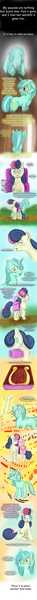 Size: 900x14500 | Tagged: safe, artist:gunslingerpen, derpibooru import, bon bon, lyra heartstrings, sweetie drops, earth pony, pony, unicorn, comic, female, lesbian, lyrabon, lyre, mare, music, photoshop, shipping