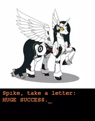 Size: 379x484 | Tagged: safe, derpibooru import, ponified, pony, robot, robot pony, better living through science and ponies, crossover, glados, portal (valve), pun, solo